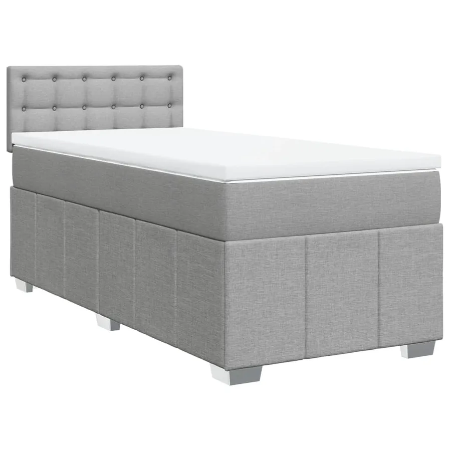 Sommier à lattes de lit et matelas Gris clair 90x190 cm Tissu - 2