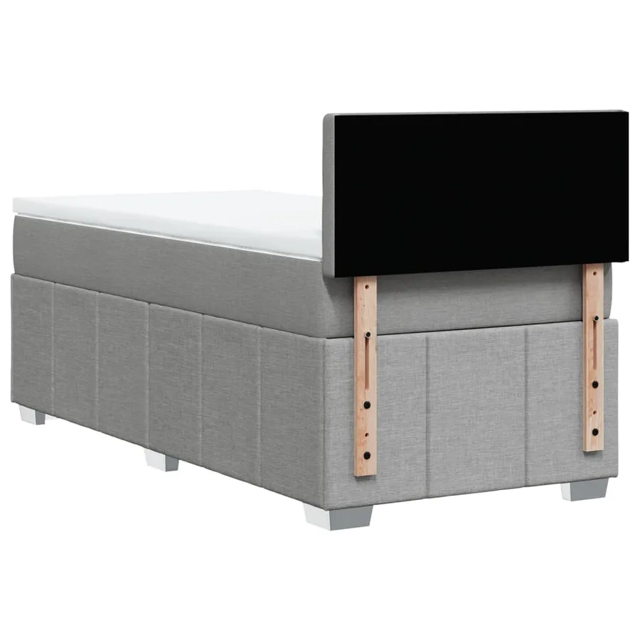 Sommier à lattes de lit et matelas Gris clair 90x190 cm Tissu - 6