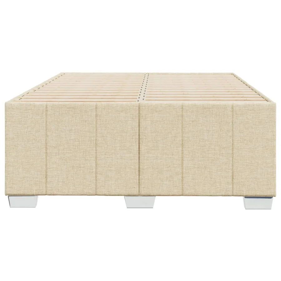 Cadre de lit sans matelas crème 120x190 cm tissu - 4