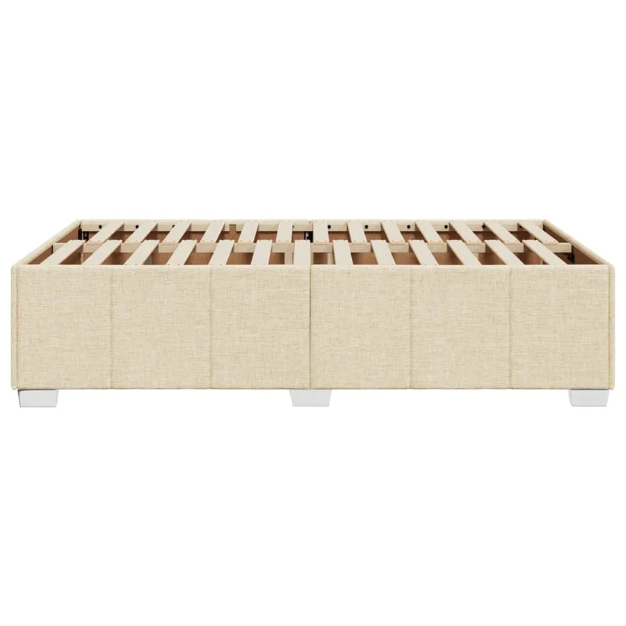Cadre de lit sans matelas crème 120x190 cm tissu - 5