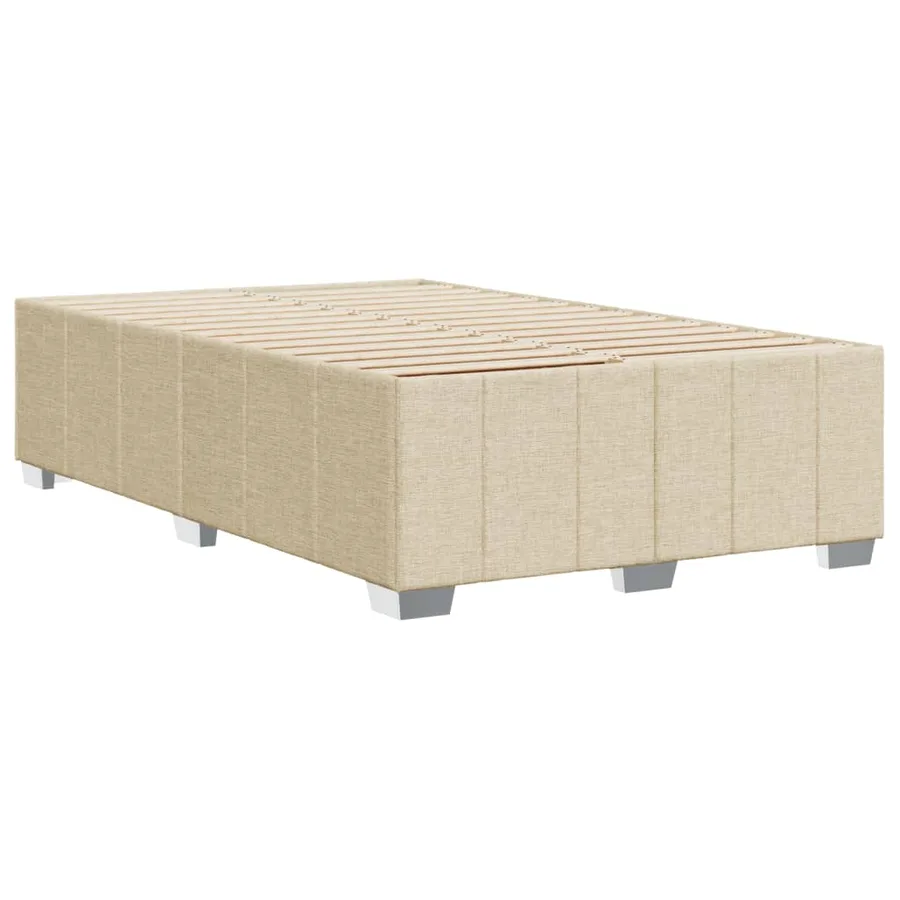 Cadre de lit sans matelas crème 120x190 cm tissu - 6