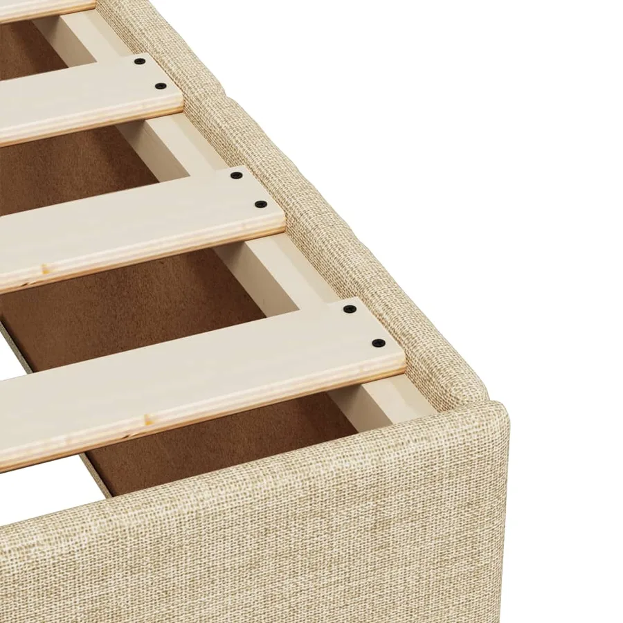 Cadre de lit sans matelas crème 120x190 cm tissu - 7