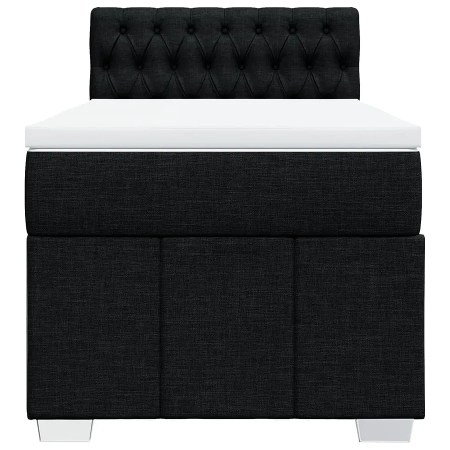 Sommier à lattes de lit avec matelas Noir 90x190 cm Tissu - 6