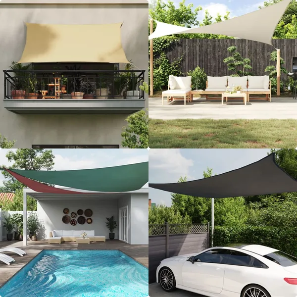 Voile parasol tissu oxford triangulaire 4,5x4,5x4,5m vert foncé