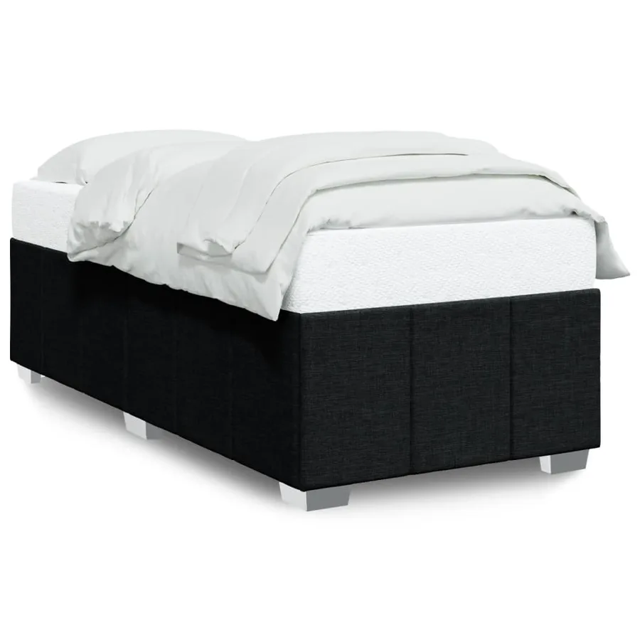 Cadre de lit sans matelas noir 90x190 cm tissu - 2