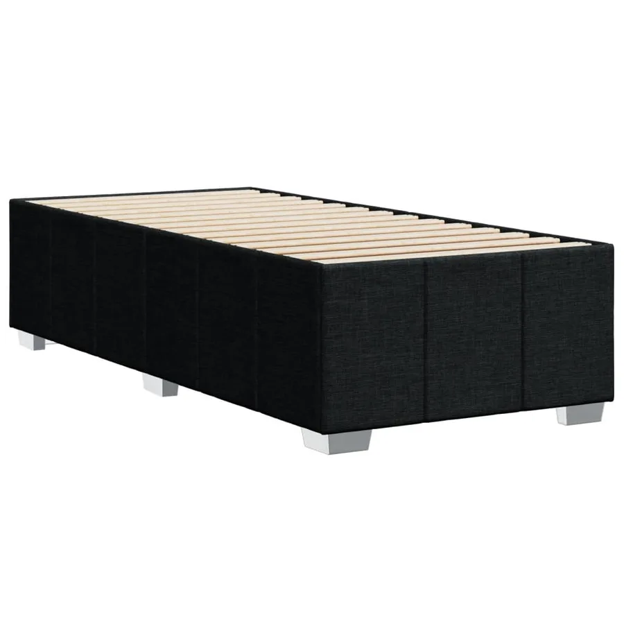 Cadre de lit sans matelas noir 90x190 cm tissu - 6