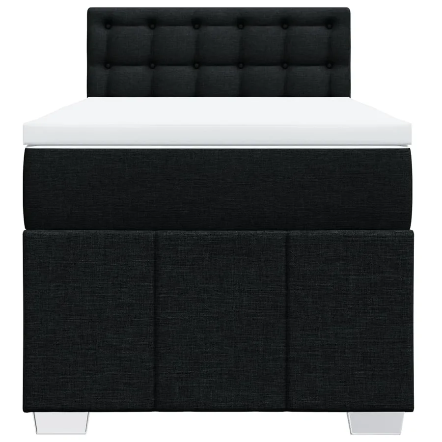 Sommier à lattes de lit avec matelas Noir 90x190 cm Tissu - 6
