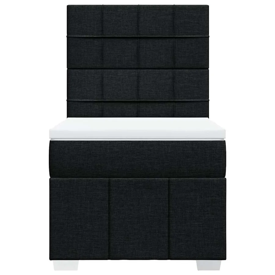 Sommier à lattes de lit avec matelas Noir 90x190 cm Tissu - 6