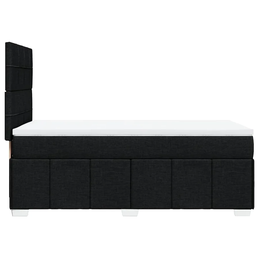 Sommier à lattes de lit avec matelas Noir 90x190 cm Tissu - 7