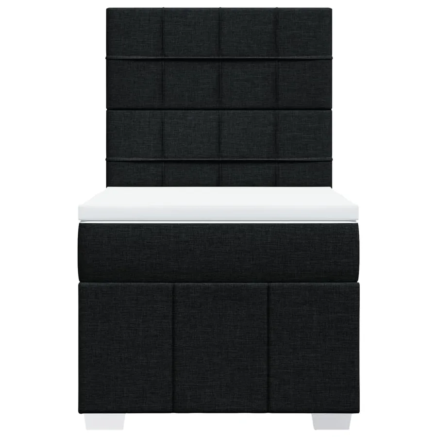 Sommier à lattes de lit avec matelas Noir 90x190 cm Tissu - 4