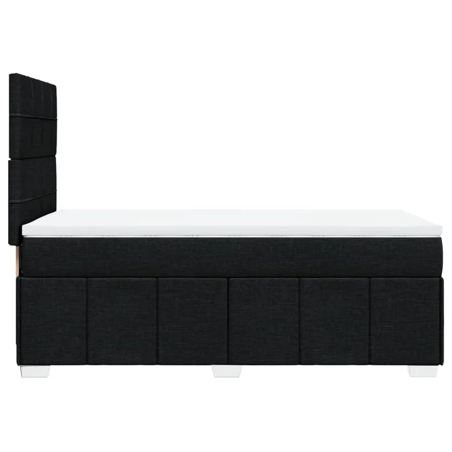 Sommier à lattes de lit avec matelas Noir 90x190 cm Tissu - 5