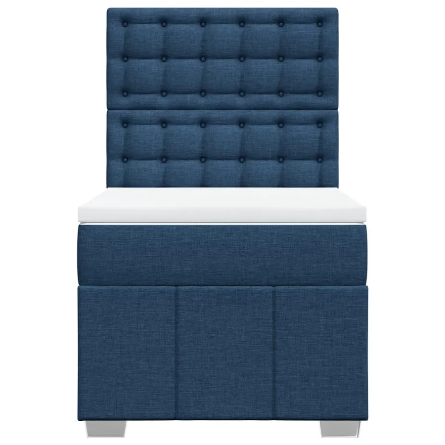 Sommier à lattes de lit avec matelas Bleu 90x200 cm Tissu - 4