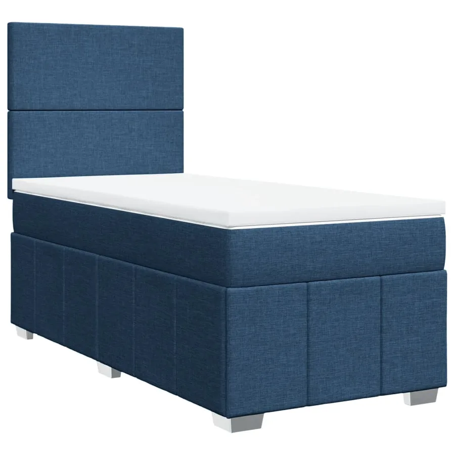Sommier à lattes de lit avec matelas Bleu 90x200 cm Tissu - 2