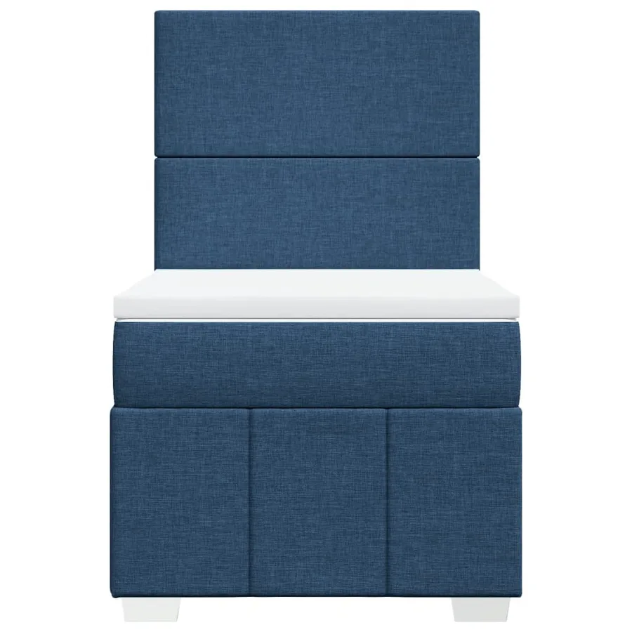 Sommier à lattes de lit avec matelas Bleu 90x200 cm Tissu - 4