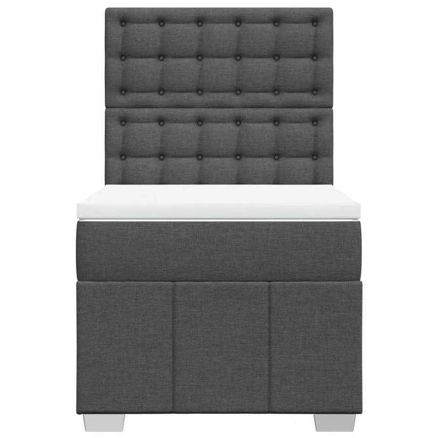 Sommier à lattes de lit et matelas Gris foncé 90x190 cm Tissu - 4