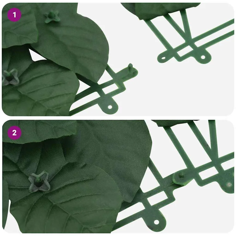 Écran de balcon avec feuilles vert foncé 300x75 cm - 6
