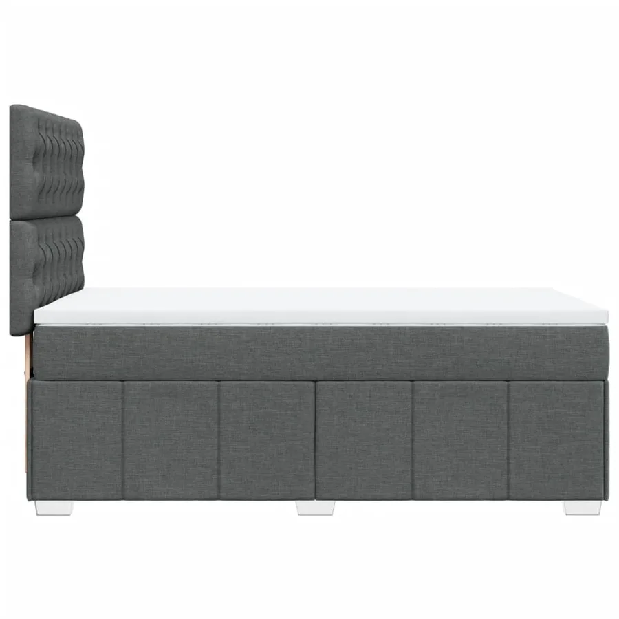 Sommier à lattes de lit et matelas Gris foncé 90x190 cm Tissu - 5