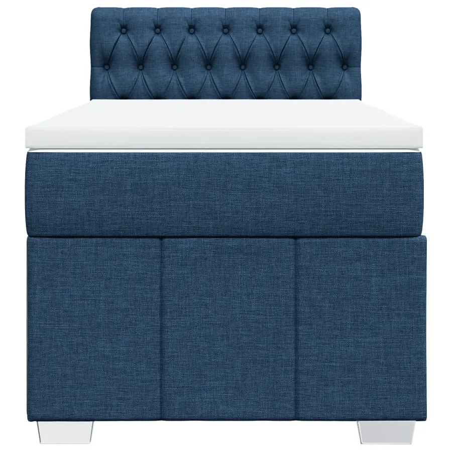 Sommier à lattes de lit avec matelas Bleu 90x200 cm Tissu - 6