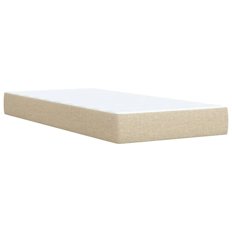 Sommier à lattes de lit avec matelas Crème 90x200 cm Tissu - 10