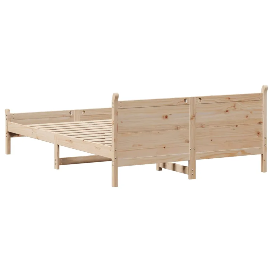 Cadre de lit sans matelas 140x200 cm bois massif de pin - 6