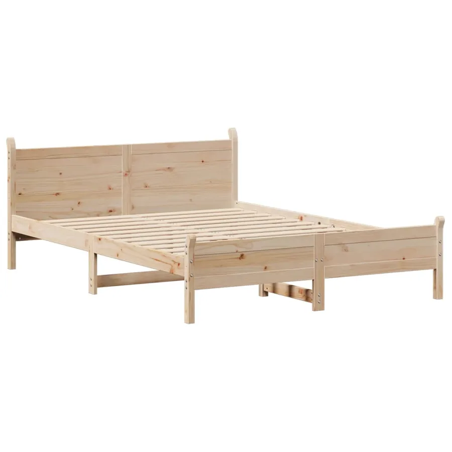 Cadre de lit sans matelas 140x190 cm bois de pin massif - 3