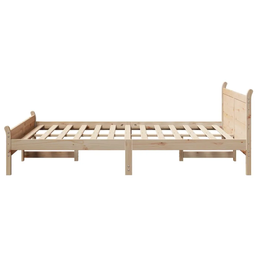 Cadre de lit sans matelas 140x190 cm bois de pin massif - 5