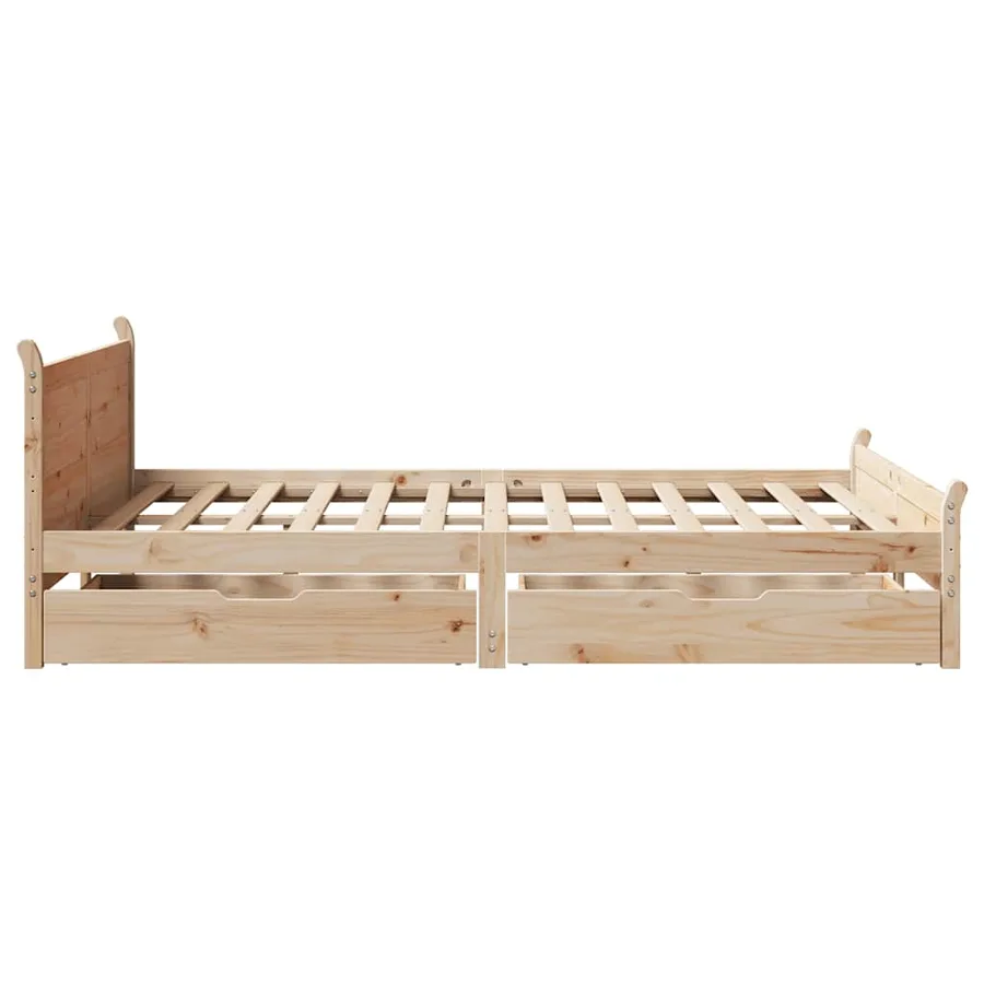 Cadre de lit sans matelas 140x190 cm bois de pin massif - 7