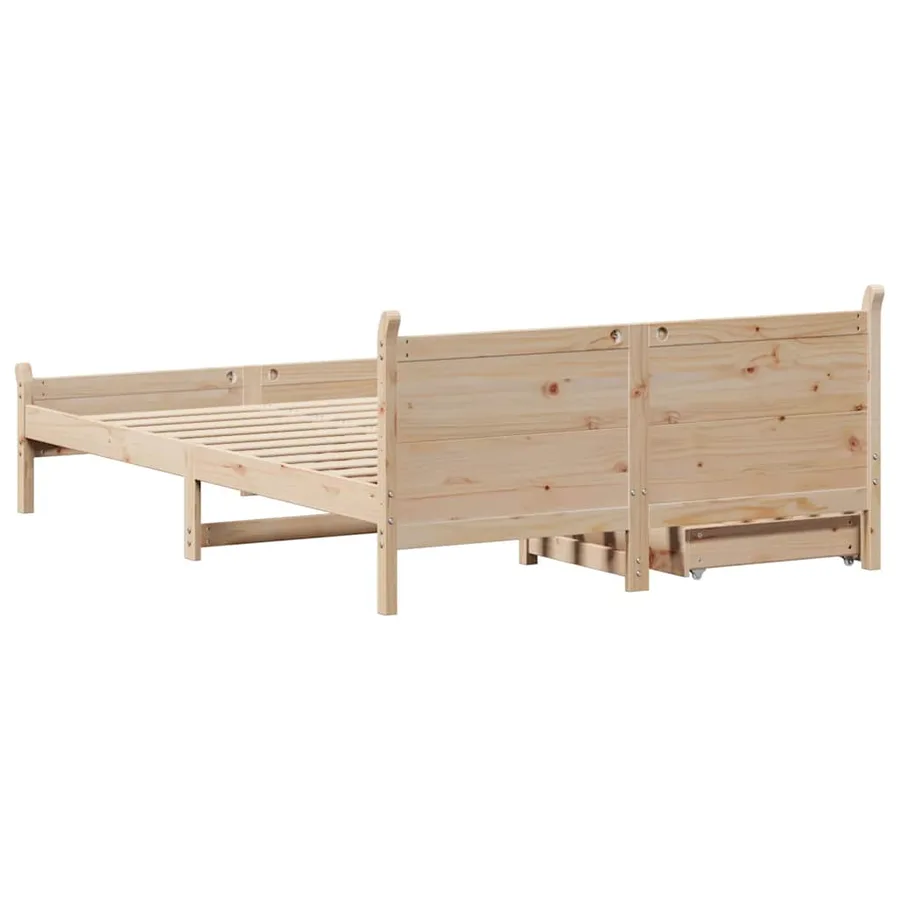 Cadre de lit sans matelas 140x190 cm bois de pin massif - 8