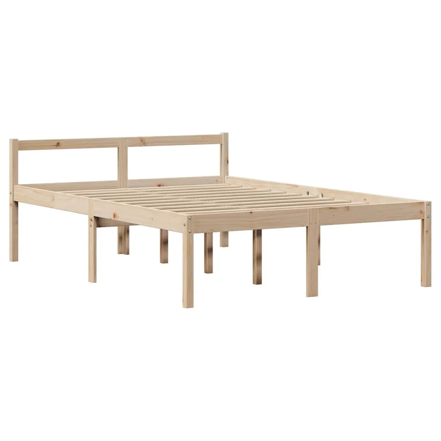 Lit bibliothèque sans matelas 160x200 cm bois massif de pin - 8