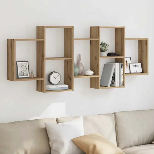 Étagère murale chêne artisanal 159x18x65 cm bois d'ingénierie