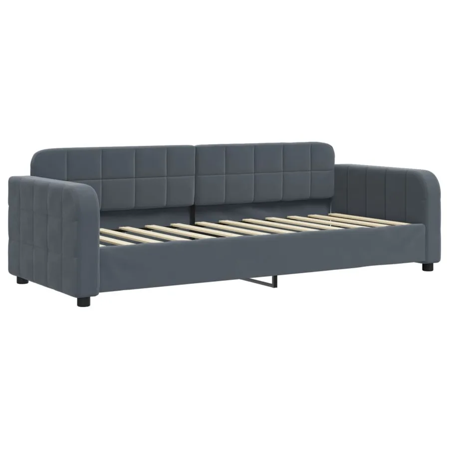 Lit de jour avec matelas gris foncé 80x200 cm velours - 3