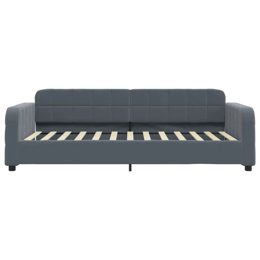 Lit de jour avec matelas gris foncé 80x200 cm velours - 4