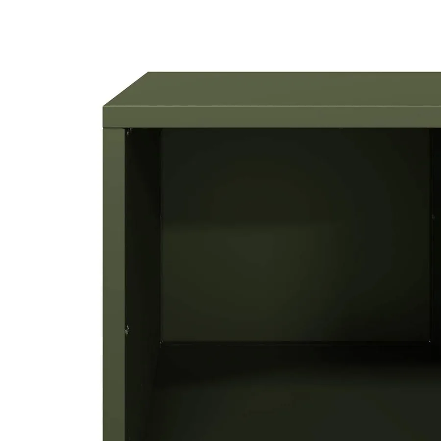 Table basse vert olive 101,5x50x43,5 cm acier laminé à froid - 11