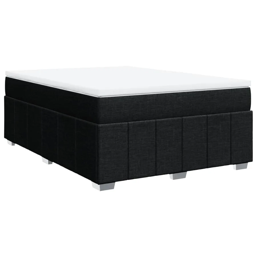 Sommier à lattes de lit avec matelas Noir 160x200 cm Tissu - 2