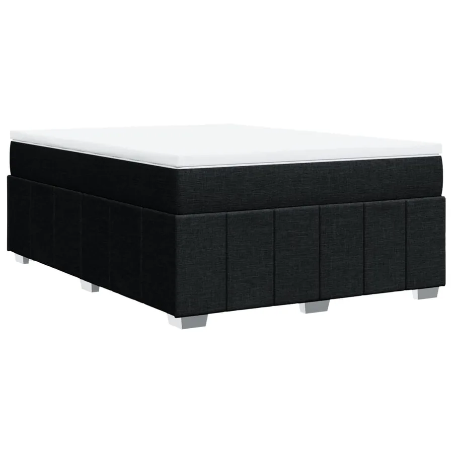 Sommier à lattes de lit avec matelas Noir 160x200 cm Tissu - 9