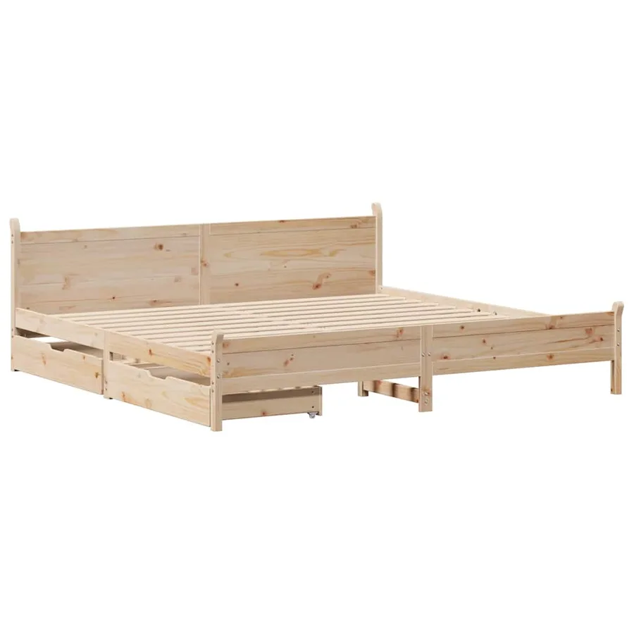 Cadre de lit sans matelas 180x200 cm bois massif de pin - 3