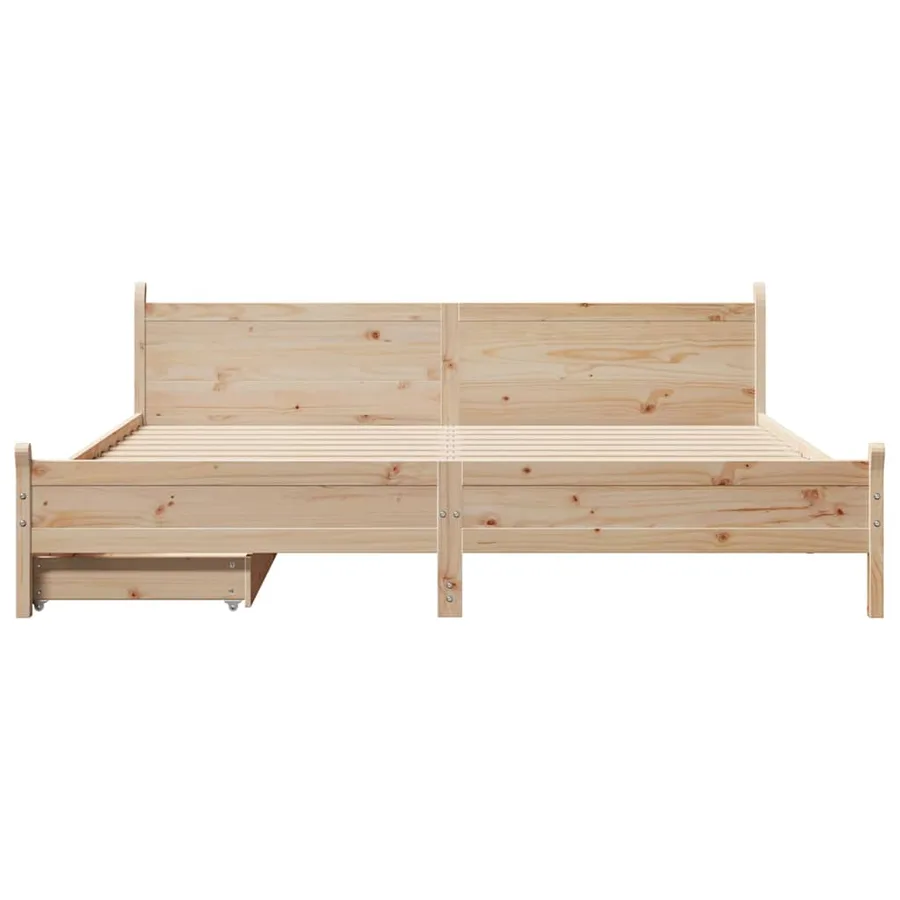 Cadre de lit sans matelas 180x200 cm bois massif de pin - 4