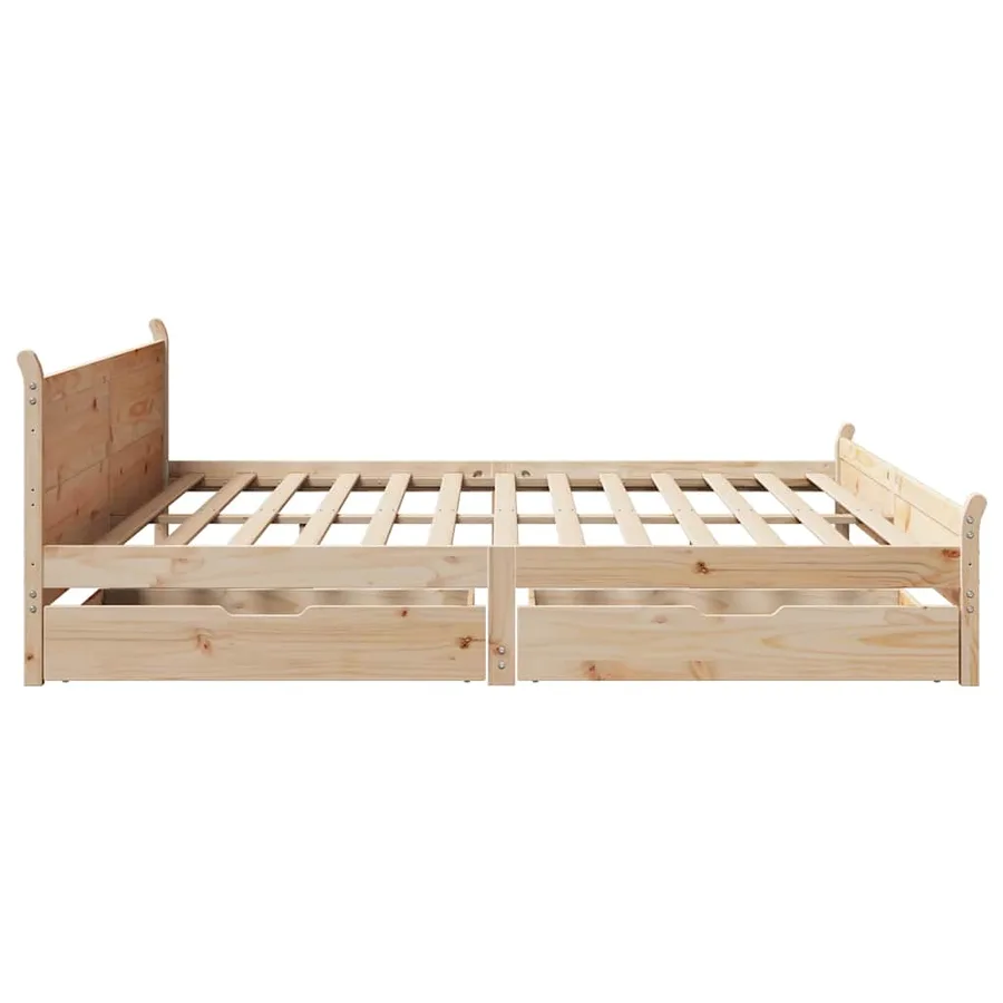 Cadre de lit sans matelas 180x200 cm bois massif de pin - 7