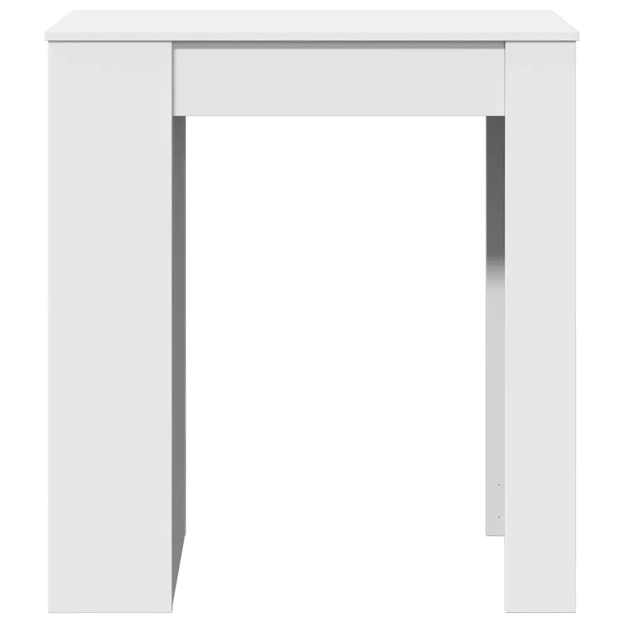 Table de bar avec étagères blanc bois d'ingénierie - 4