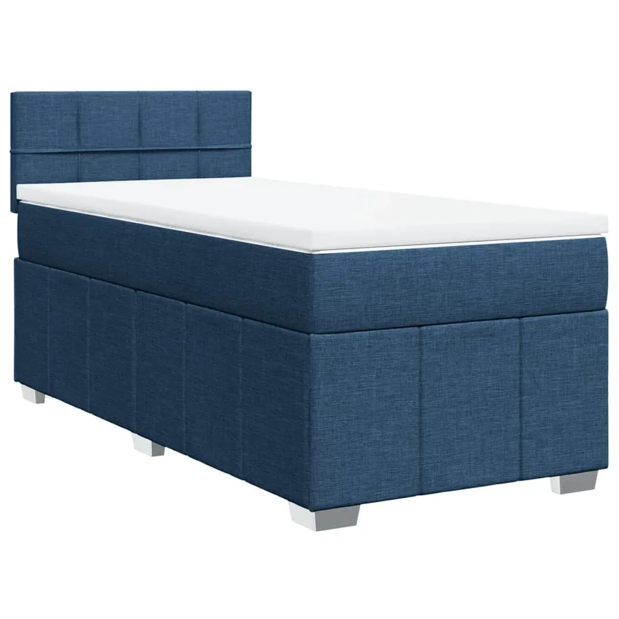 Sommier à lattes de lit avec matelas Bleu 100x200 cm Tissu - 3