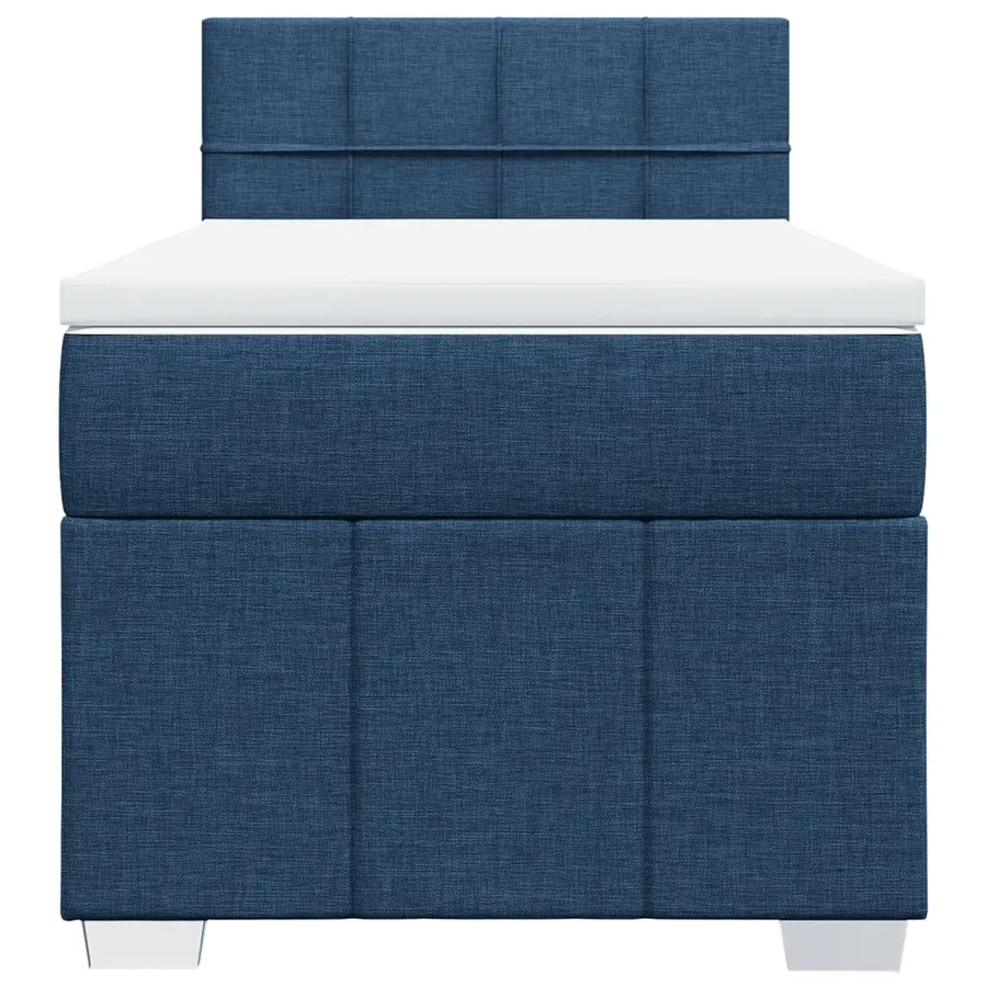 Sommier à lattes de lit avec matelas Bleu 100x200 cm Tissu - 6