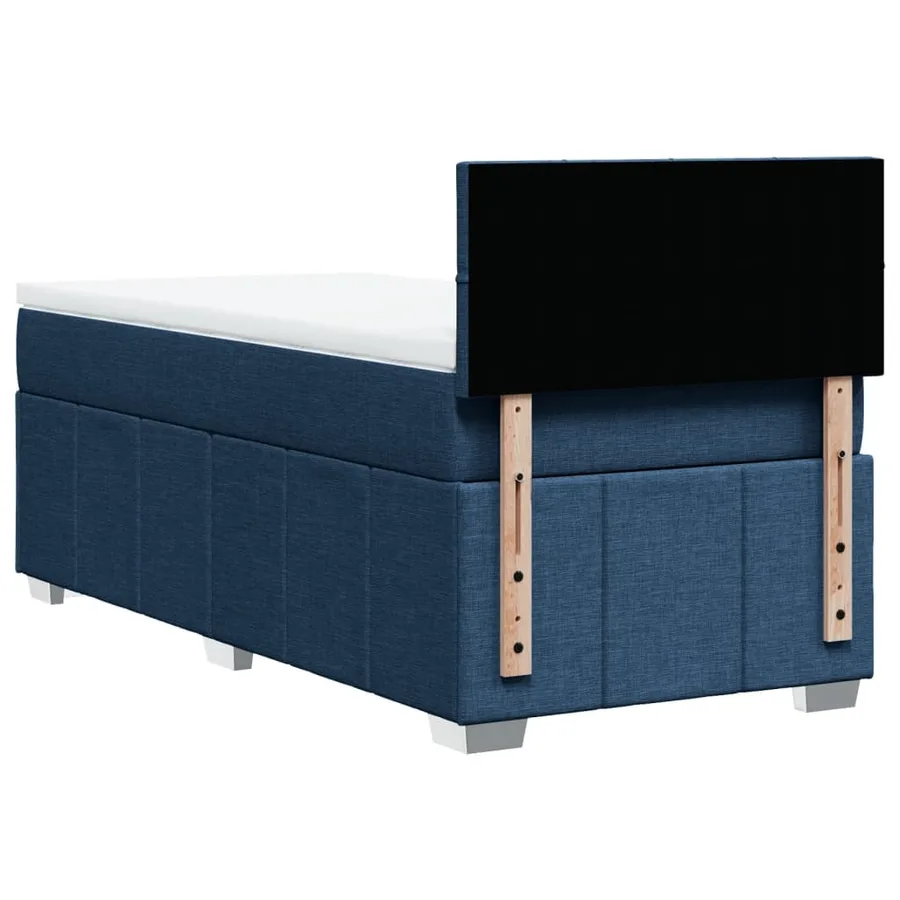Sommier à lattes de lit avec matelas Bleu 100x200 cm Tissu - 8