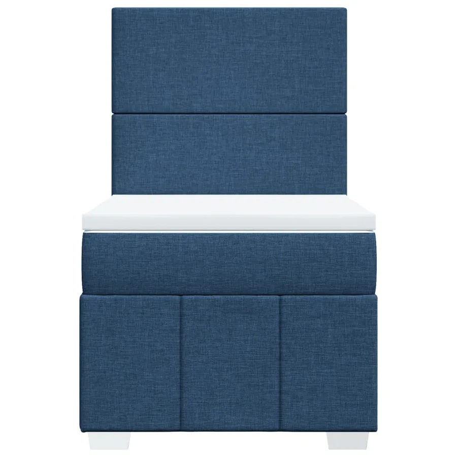 Sommier à lattes de lit avec matelas Bleu 100x200 cm Tissu - 4