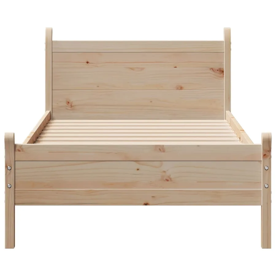 Cadre de lit sans matelas 75x190 cm bois de pin massif - 4