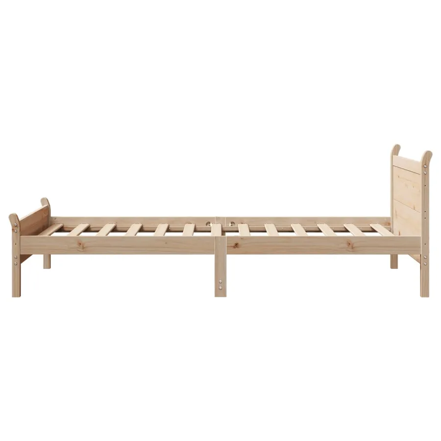 Cadre de lit sans matelas 75x190 cm bois de pin massif - 5