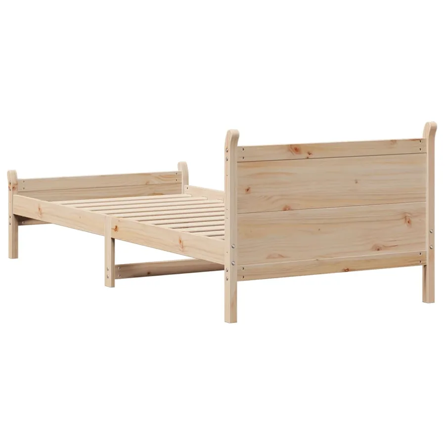 Cadre de lit sans matelas 75x190 cm bois de pin massif - 6