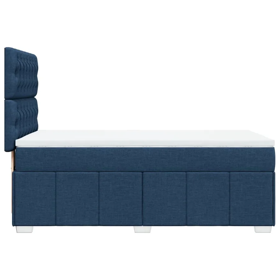 Sommier à lattes de lit avec matelas Bleu 100x200 cm Tissu - 5