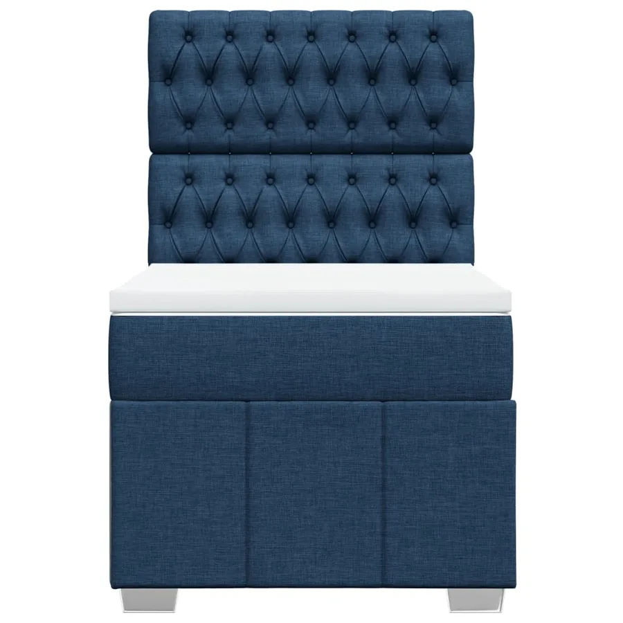 Sommier à lattes de lit avec matelas Bleu 100x200 cm Tissu - 6