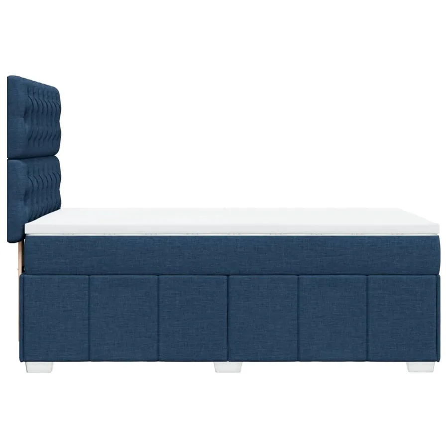 Sommier à lattes de lit avec matelas Bleu 100x200 cm Tissu - 7