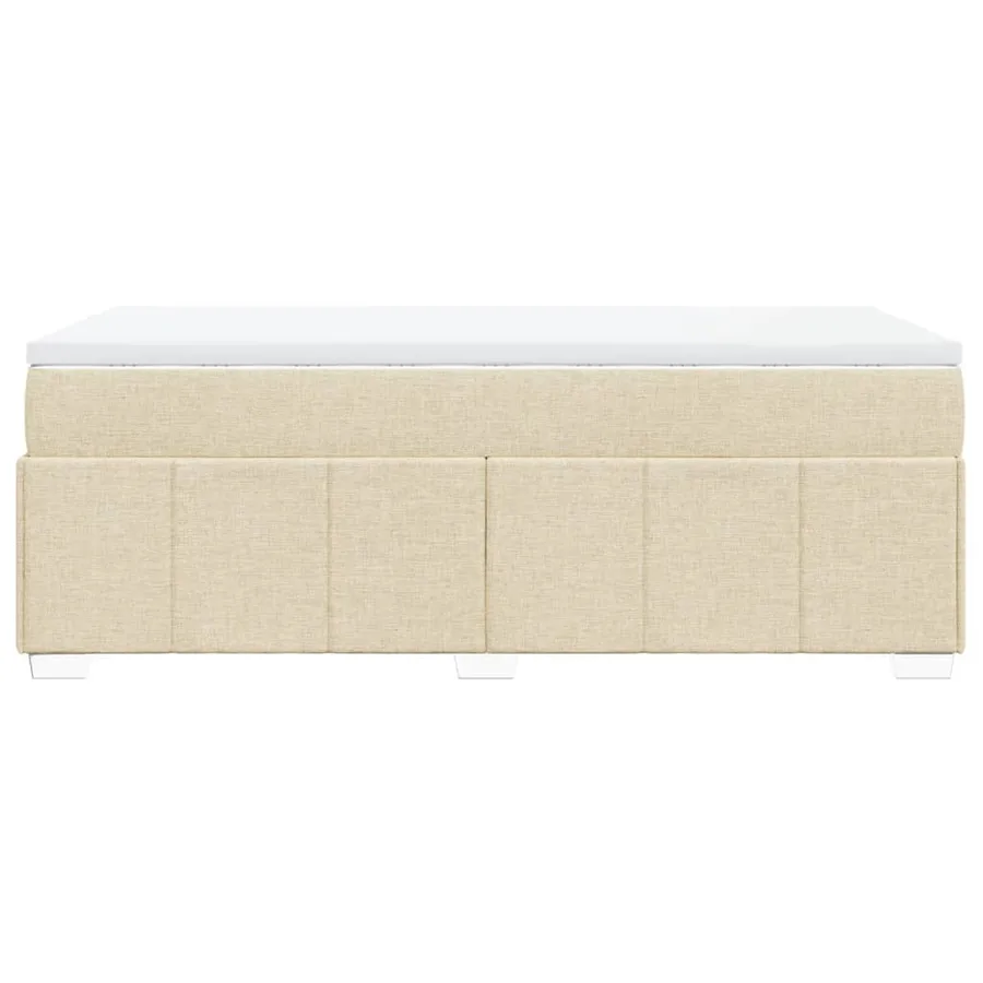 Sommier à lattes de lit avec matelas Crème 80x200 cm Tissu - 8